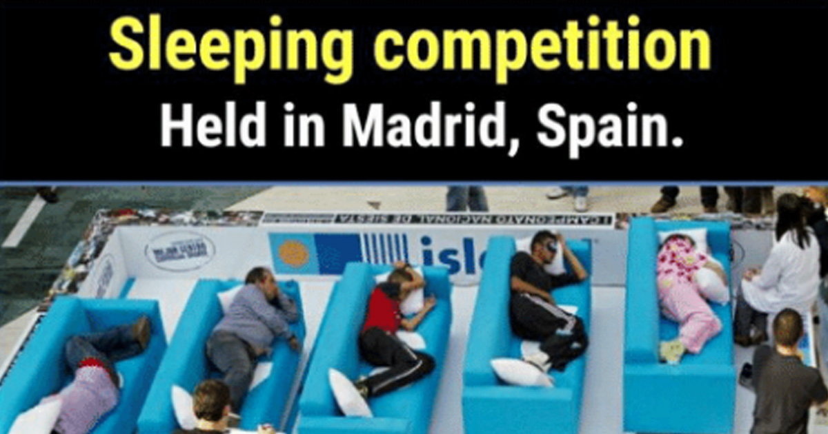 Spain Holds Sleeping Competition We'd Probably All Like To Participate In